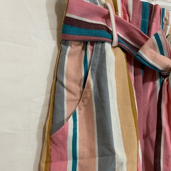 Haute Monde 2-Piece Womens NWT Pink Striped Crop Tank and Short Set S or M - Picture 9 of 9